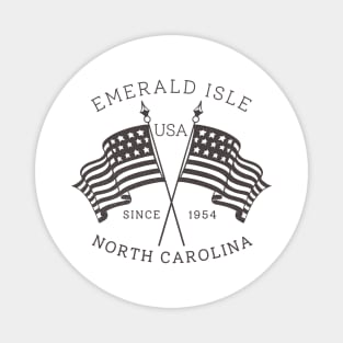 Emerald Isle, NC Summertime Vacationing Patriotic Flags Magnet